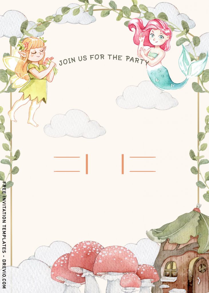 7+ Mermaid And Fairy Tale Themed Birthday Invitation Templates and has Greenery Garland