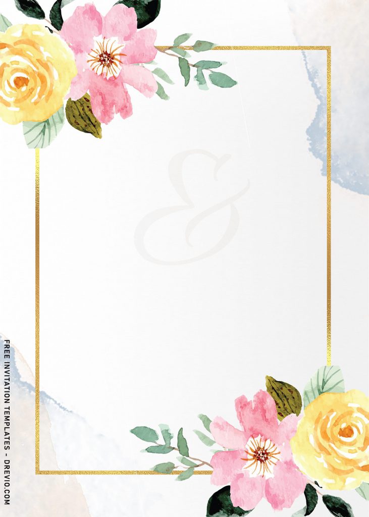 11+ Vintage Hand Drawn Floral Birthday Invitation Templates and has metallic gold frame
