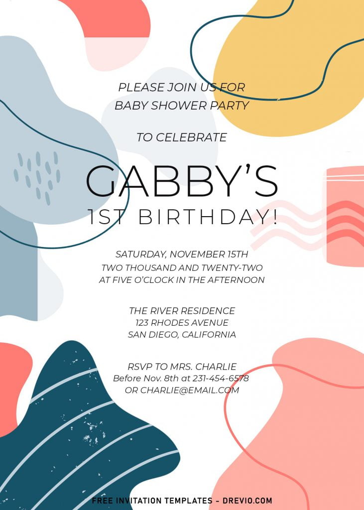 8+ Beautiful Abstract Shapes Birthday Invitation Templates