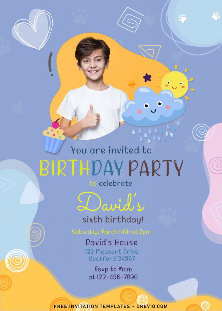 8+ Colorful Hand Drawn Birthday Invitation Templates For Your Kid’s Birthday