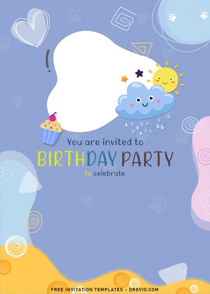 Invitation Template of 8+ Colorful Hand Drawn Birthday Invitation Templates For Your Kid’s Birthday 4