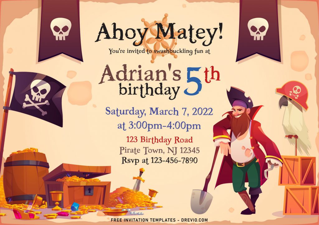 8+ Awesome Pirate Party Birthday Invitation Templates For Your Little Pirate Birthday