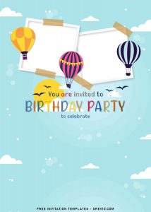 8+ Adorable Hot Air Balloon Birthday Invitation Templates For Your Kid ...