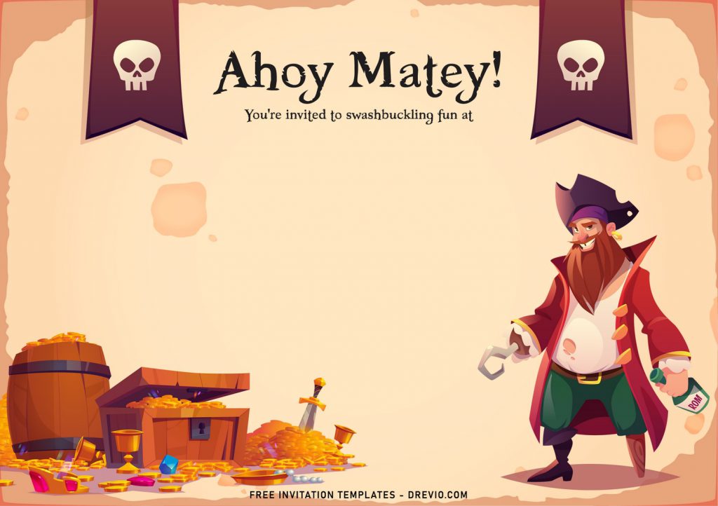 8+ Awesome Pirate Party Birthday Invitation Templates For Your Little Pirate Birthday and has Treasure Chest