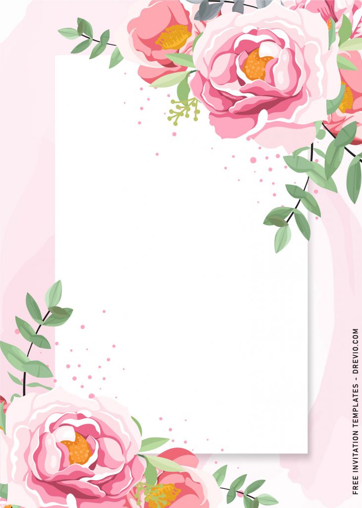 7+ Stunning Peonies Birthday Invitation Templates For Your Kid's Upcoming Birthday Party and has white rectangle text box