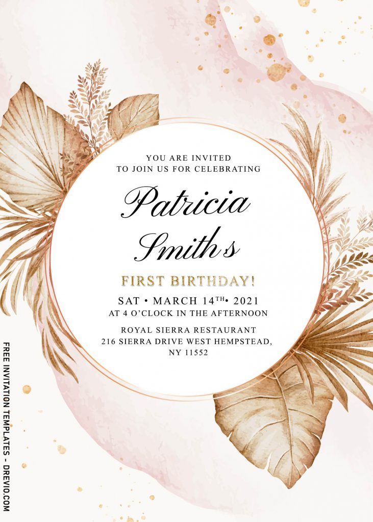 9+ Gorgeous Pampas Grass Birthday Invitation Templates