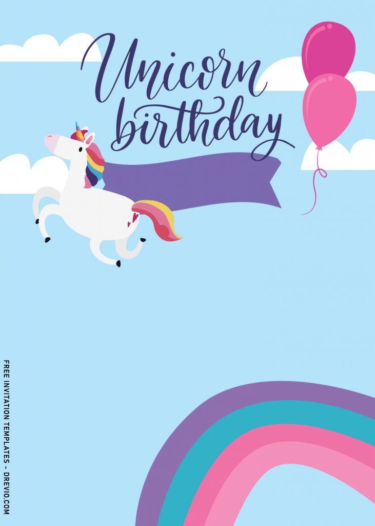9+ Cute Unicorn First Birthday Invitation Templates and has 