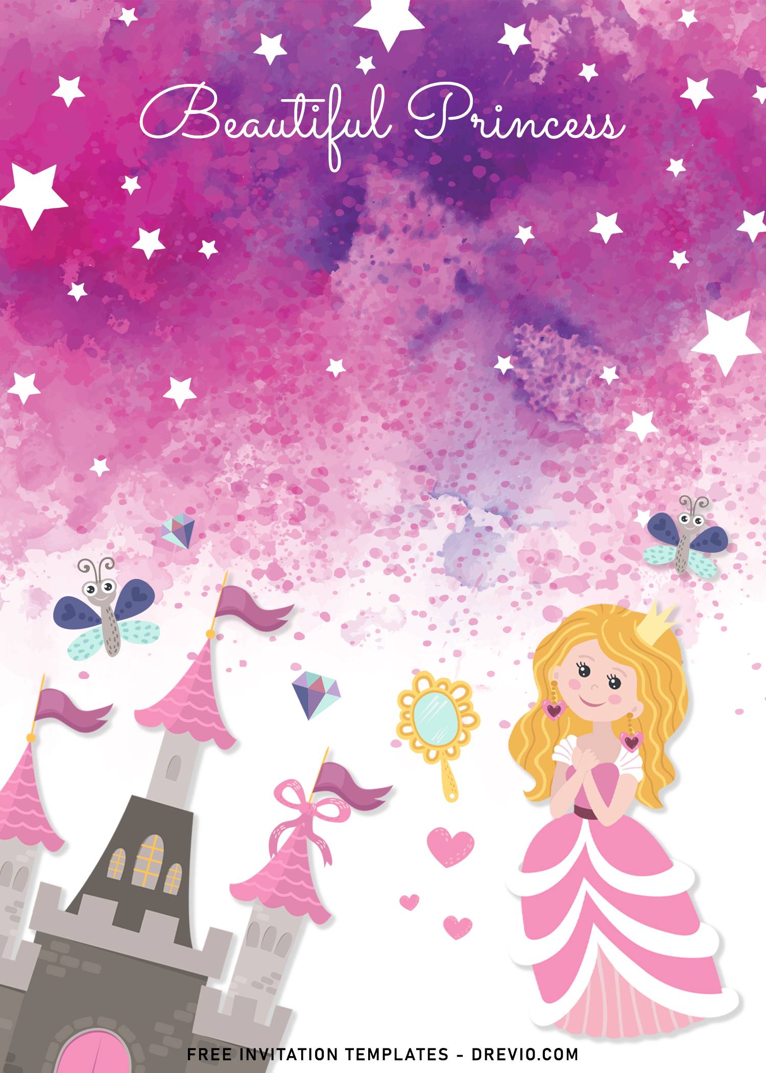 9-cute-hand-drawn-princess-birthday-invitation-templates-download