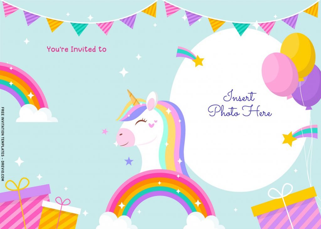 9+ Magical Rainbow Unicorn Birthday Invitation Templates For Any Ages and has Stunning Unicorn with Rainbow Mane