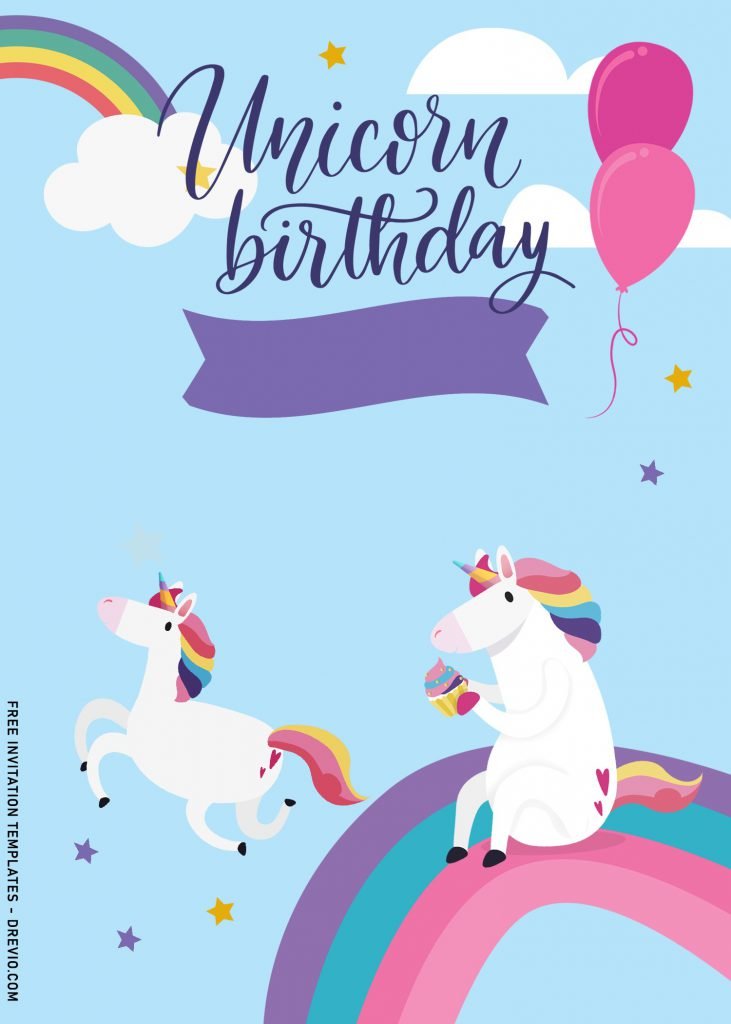 9+ Cute Unicorn First Birthday Invitation Templates and has adorable pastel unicorn