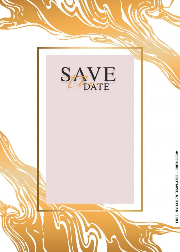 7+ Aesthetic Gold Marble And Floral Wedding Invitation Templates and has gold border frame