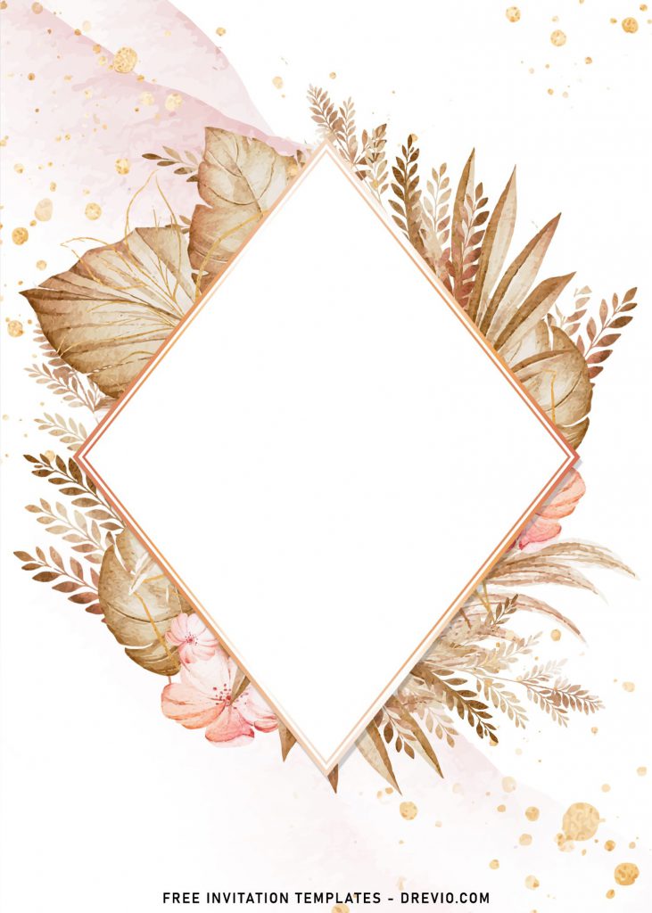 9+ Gorgeous Pampas Grass Birthday Invitation Templates and has Rhombus Shaped Text Box
