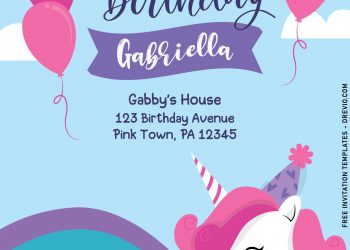 9+ Cute Unicorn First Birthday Invitation Templates