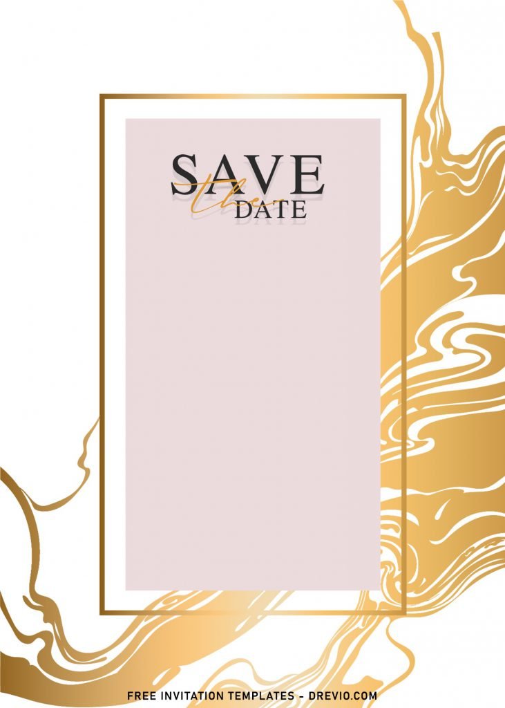 7+ Aesthetic Gold Marble And Floral Wedding Invitation Templates and has rectangle text box