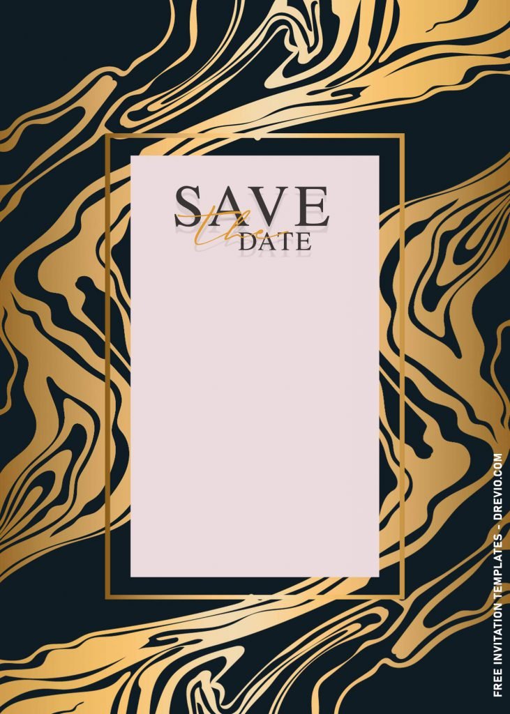 9+ Refined Gold Marble Birthday Invitation Templates and has black and gold background