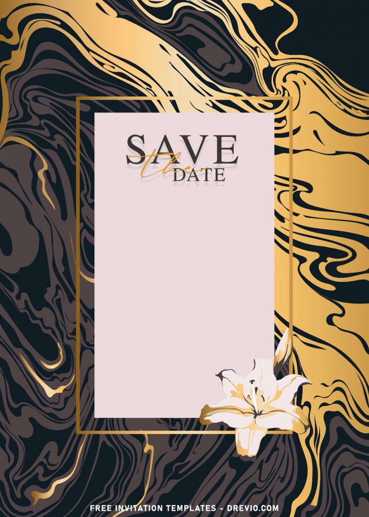 9+ Refined Gold Marble Birthday Invitation Templates and has portrait orientation