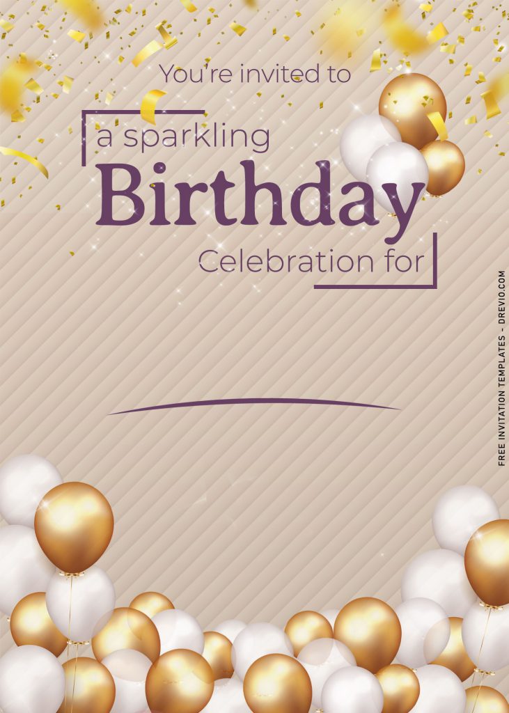 Invitation Template of 10+ Sparkling Balloons Birthday Invitation Templates 4