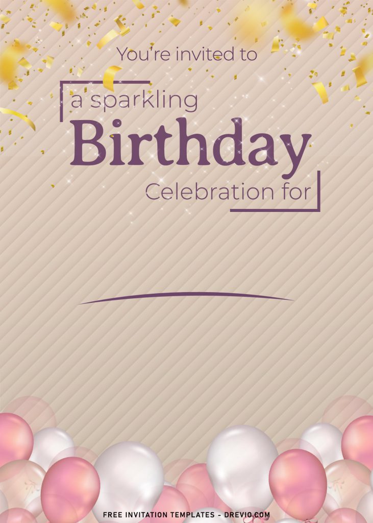 Invitation Template of 10+ Sparkling Balloons Birthday Invitation Templates 5