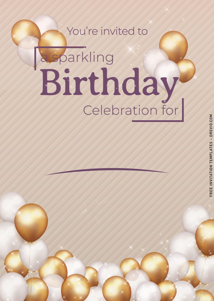 Invitation Template of 10+ Sparkling Balloons Birthday Invitation Templates 2