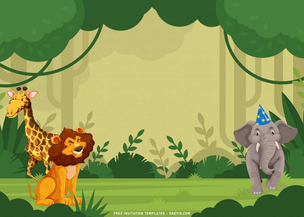 10+ Cute Safari Wild Animals Birthday Invitation Templates For Your Little Explorer and has Hand Drawn Safari Jungle Animals