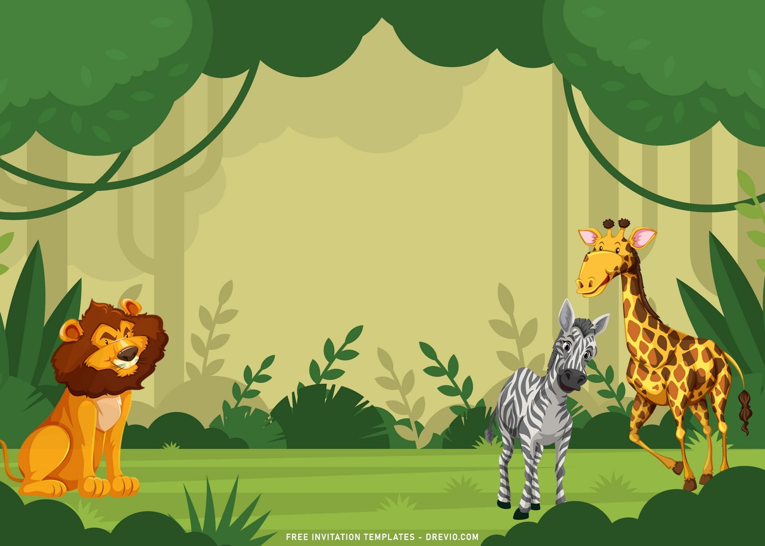 10+ Cute Safari Baby Animals Birthday Invitation Templates For Your