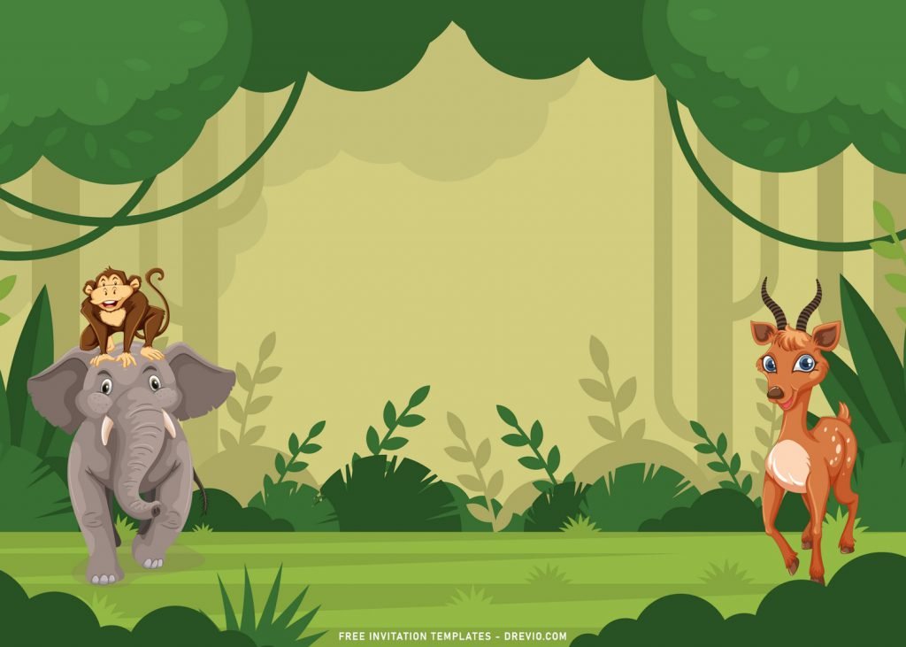 10+ Cute Safari Wild Animals Birthday Invitation Templates For Your Little Explorer and has landscape design