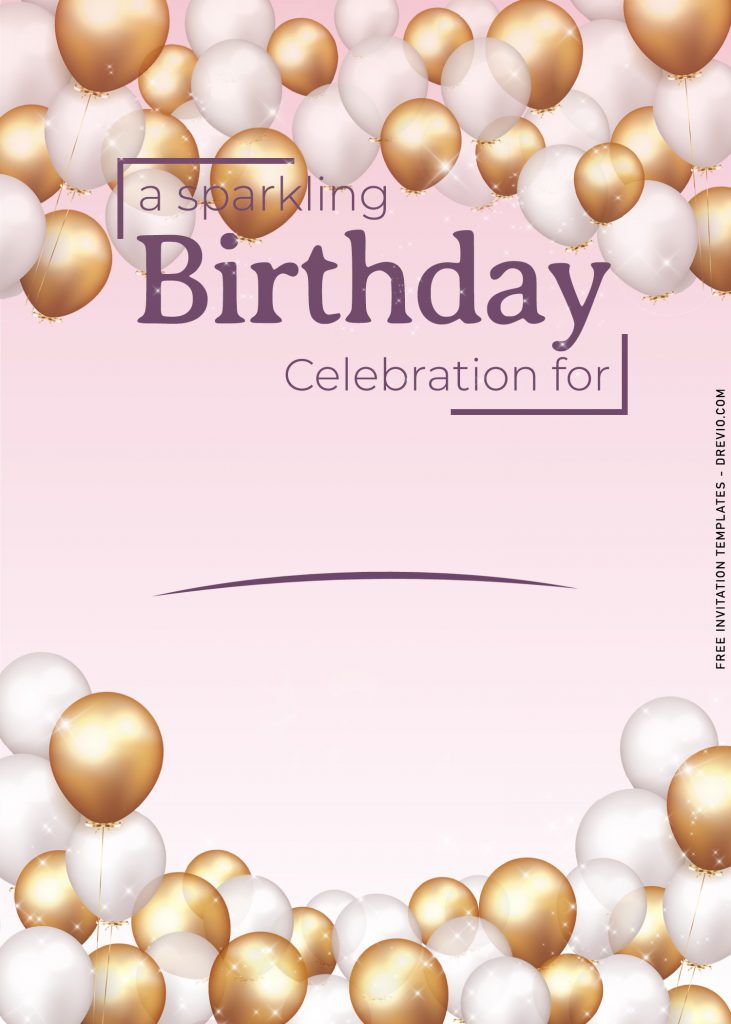 10+ Sparkling Balloons Birthday Invitation Templates with 