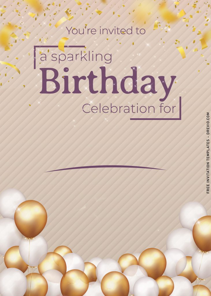 10+ Sparkling Balloons Birthday Invitation Templates with pristine white balloons