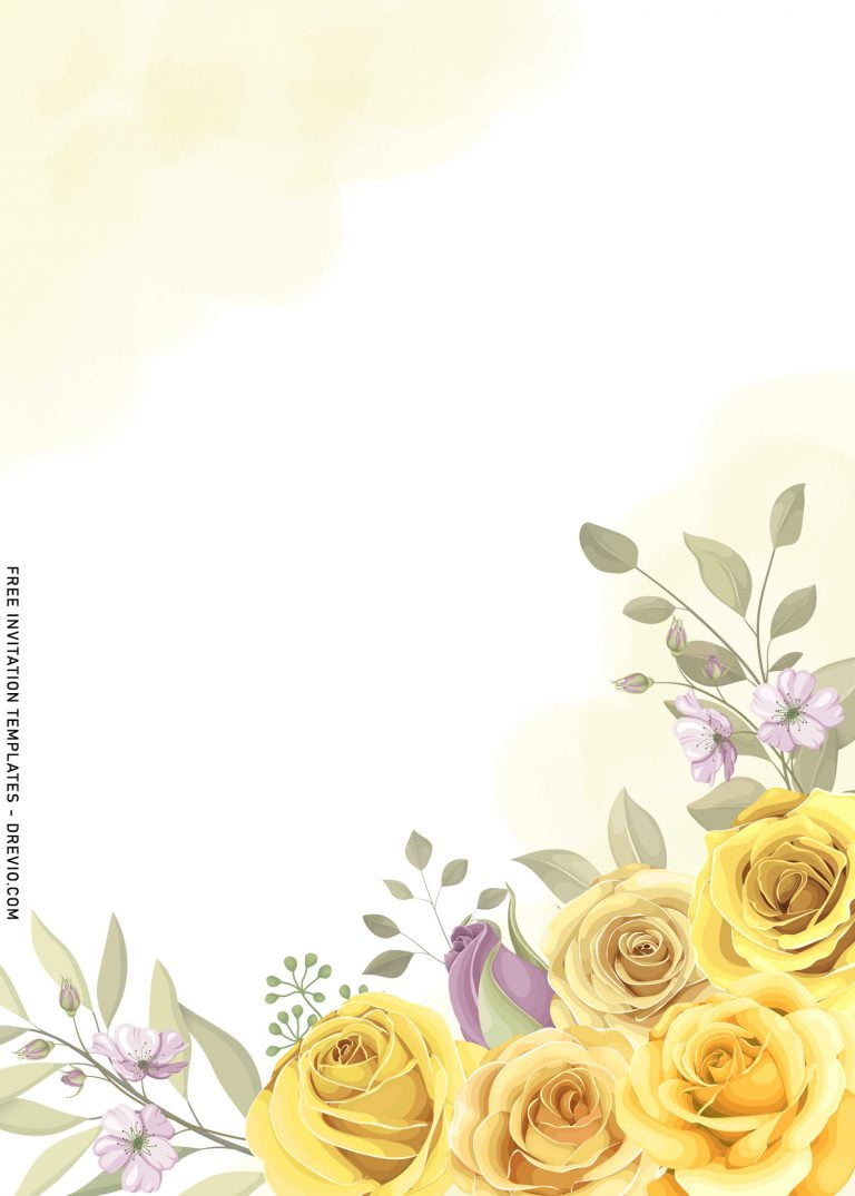 11+ Beautiful Yellow Roses Wedding Invitation Templates | Download ...