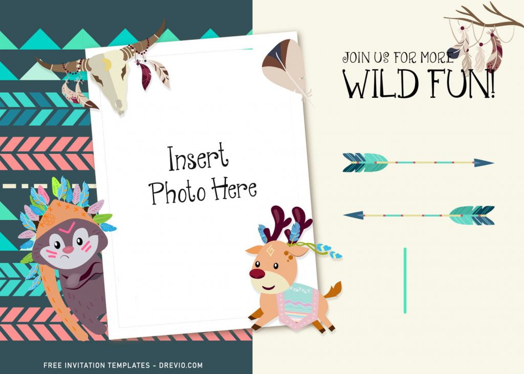 11+ Personalized Boho Woodland Birthday Invitation Template For Kids Of Any Ages and has Texas Longhorn inspired decor