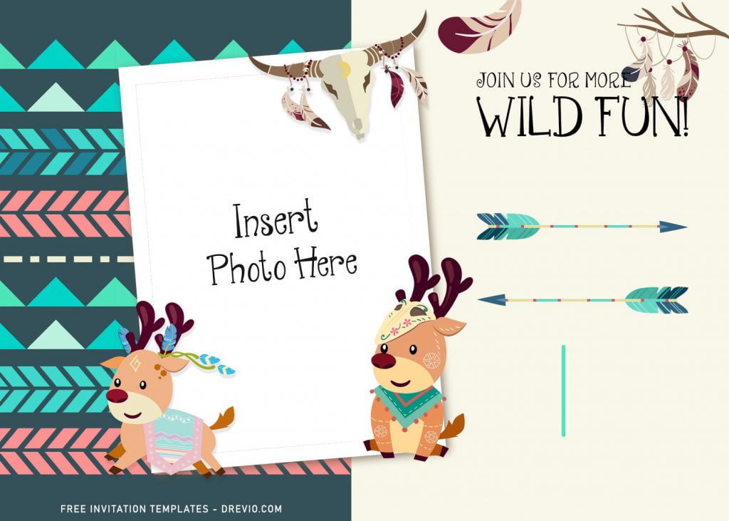 11+ Personalized Boho Woodland Birthday Invitation Template For Kids Of Any Ages and has tribe or tribal inspired pattern
