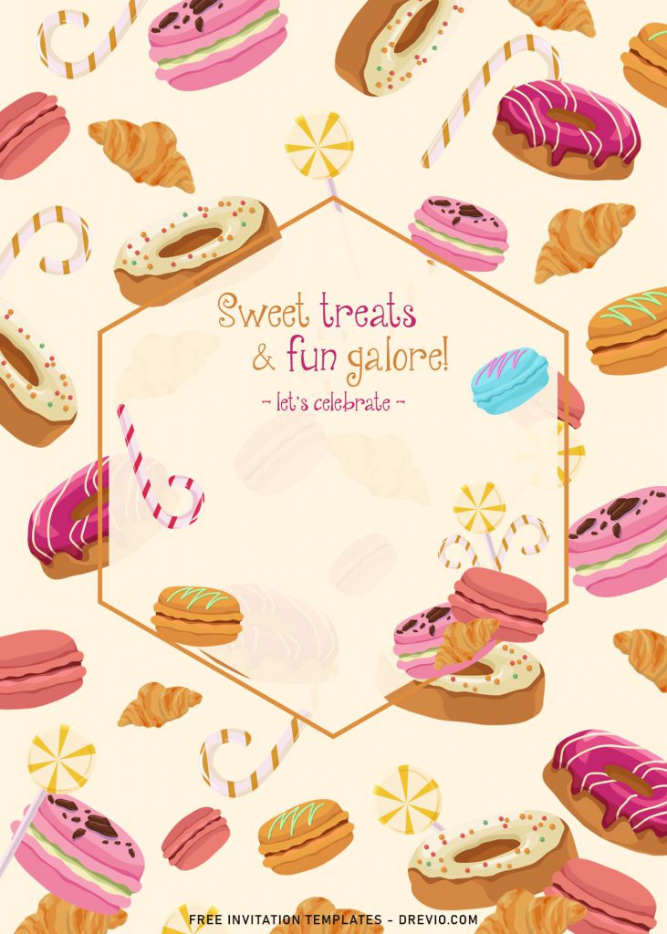 11+ Yummy Sweet Treats Birthday Invitation Templates with colorful sweet treats