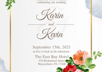 Invitation Template of 7+ Beautiful Watercolor Wedding Invitation Templates For Your Special Day 1