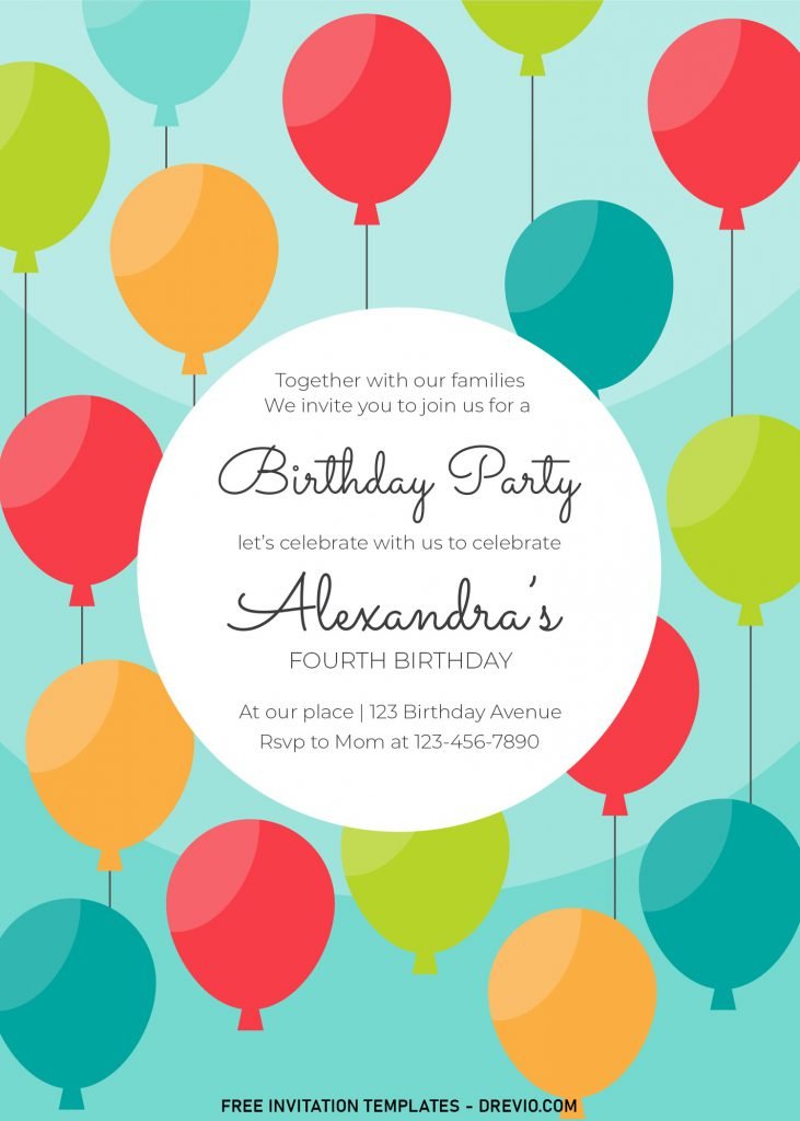 7+ Colorful Flat Birthday Invitation Templates