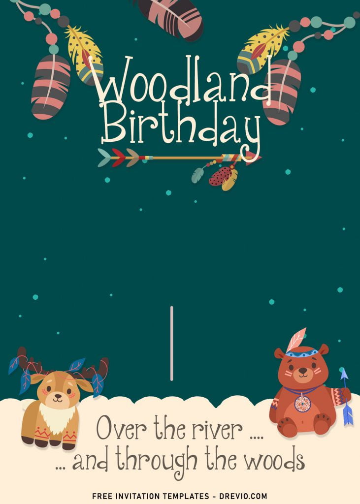 7+ Woodland Birthday Invitation Templates For Your Little Animal Lover Birthday and has portrait orientation card design