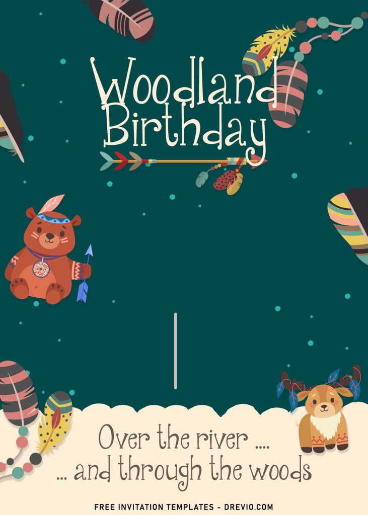7+ Woodland Birthday Invitation Templates For Your Little Animal Lover Birthday and has Boho Feathers and Animals