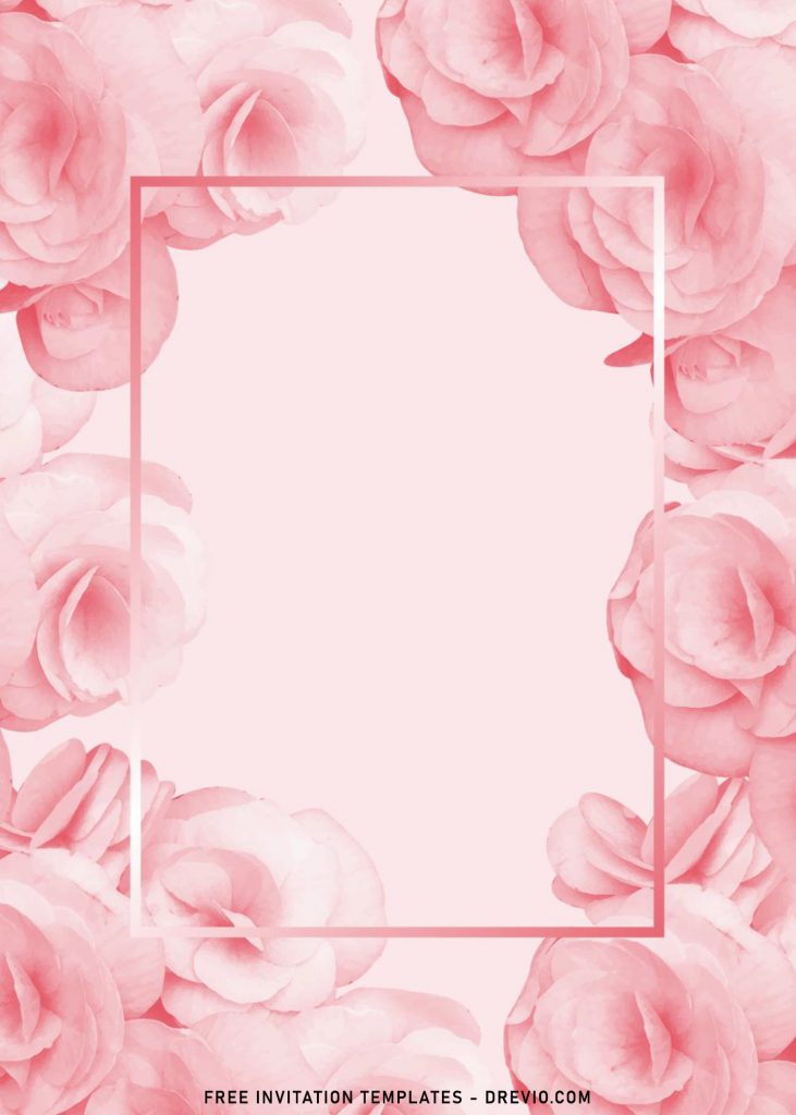 7+ Beautiful In Pink Wedding Invitation Templates and has rose gold frame