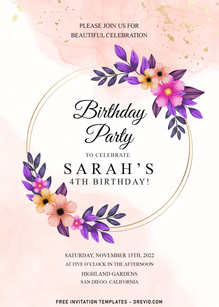 7+ Fancy Floral Birthday Invitation Templates For Your Kid’s Birthday This Spring