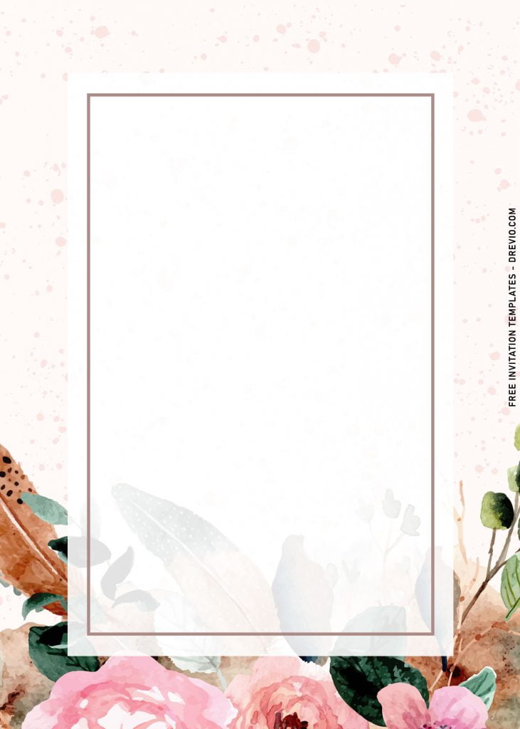 7+ Beautiful Rustic Watercolor Flowers Birthday Invitation Templates and has portrait orientation design