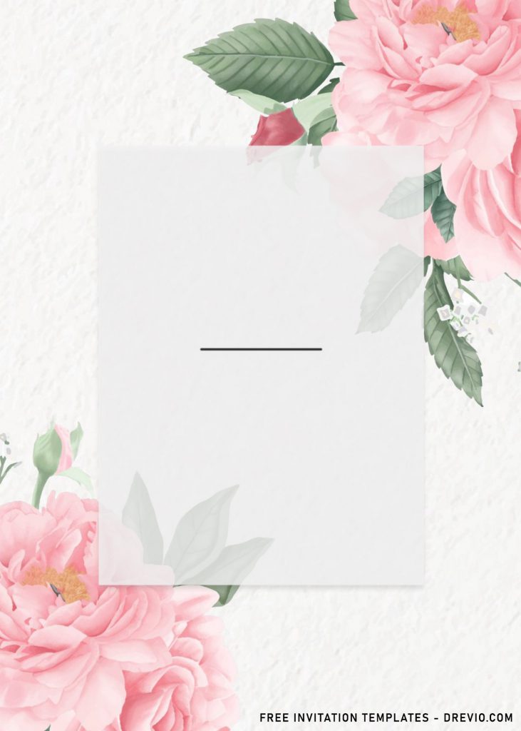 7+ Watercolor Romantic Flower And Leaf Wedding Invitation Templates and has white rectangle text box