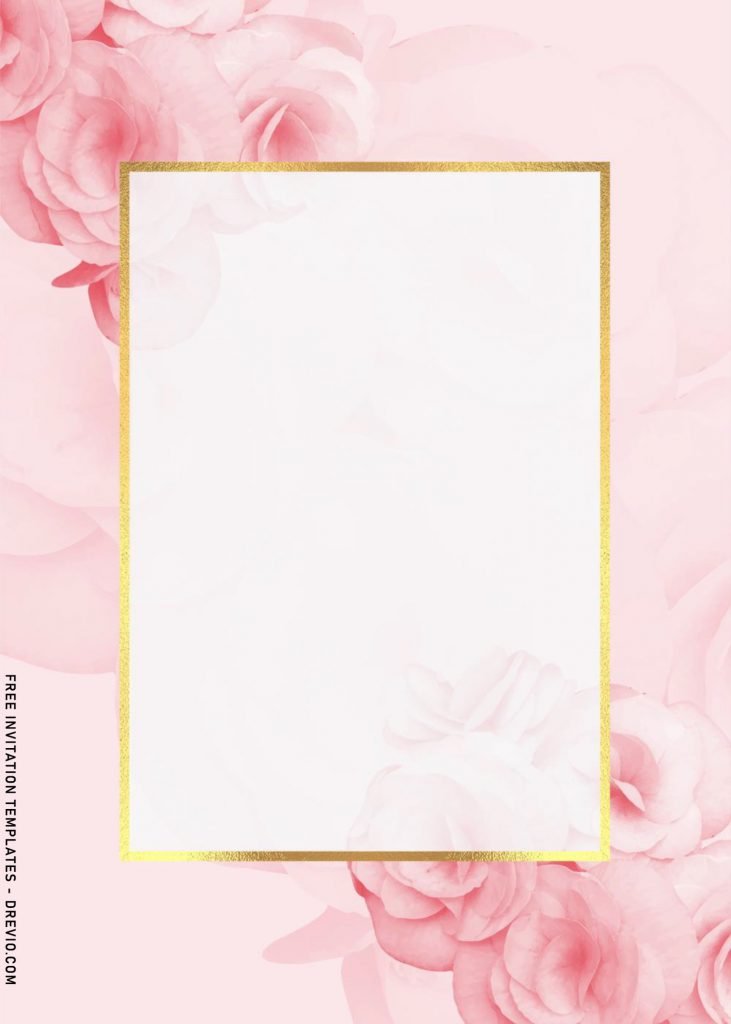 7+ Beautiful In Pink Wedding Invitation Templates and has gold frame