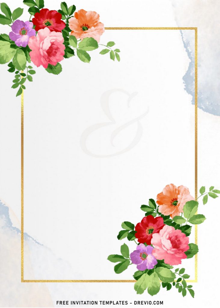 7+ Beautiful Watercolor Wedding Invitation Templates For Your Special Day with beautiful roses