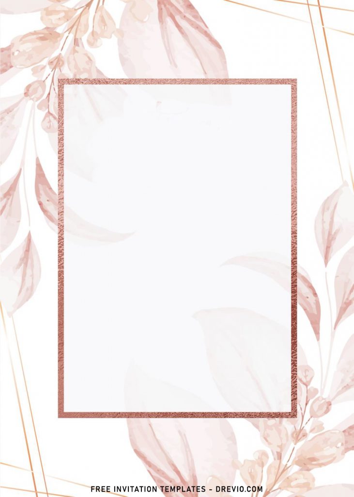 8+ Modern Floral Wedding Invitation Templates and has rose gold frame