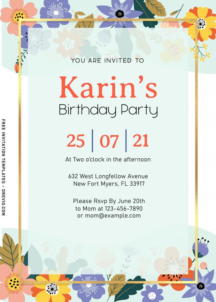 7+ Flower Inspired Birthday Invitation Templates For Great Spring Blooms Birthday Party