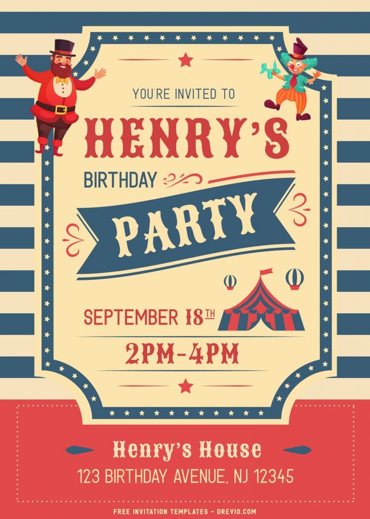 8+ Cute Circus Themed Birthday Invitation Templates