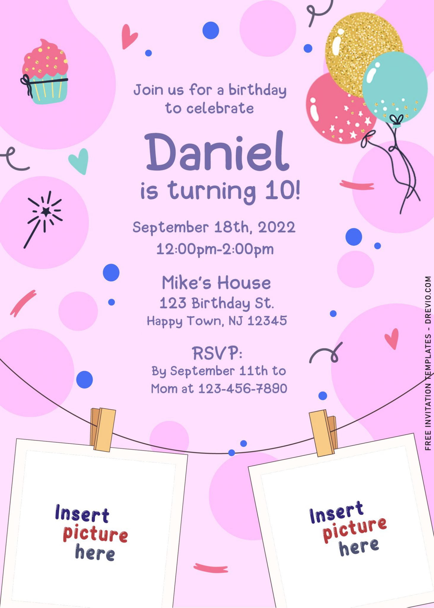 8 Cute Hand Drawn Birthday Invitation Templates Download Hundreds 