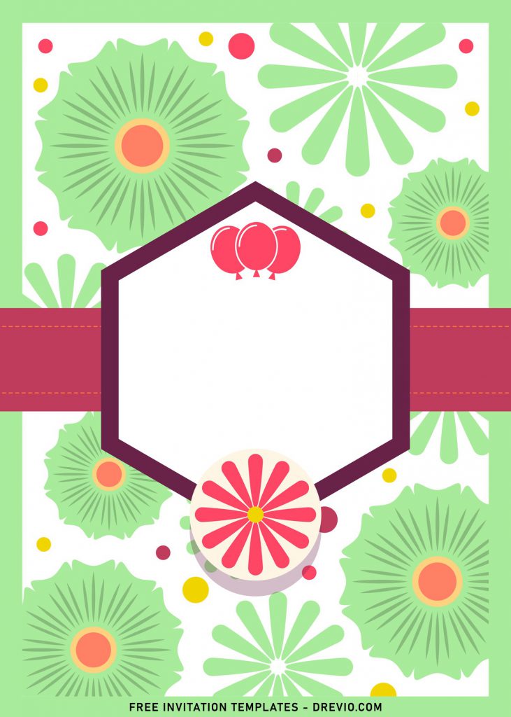 8+ Holiday Spring Birthday Invitation Templates with hexagon shaped text box