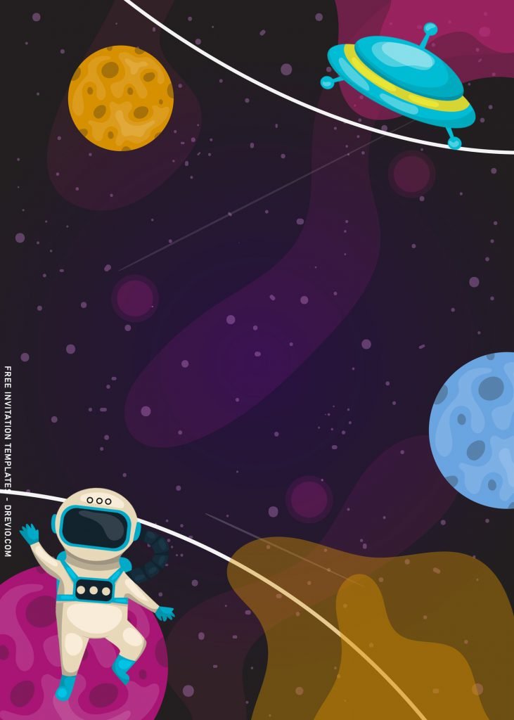 8+ Space Galaxy Birthday Invitation Templates For Your Little Astronaut’s Birthday Party with cute little astronaut