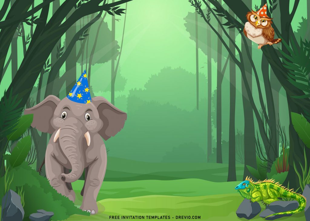 8+ Cute Jungle Zoo Birthday Invitation Templates For Your Kid's Upcoming Birthday and has adorable cartoon elephants