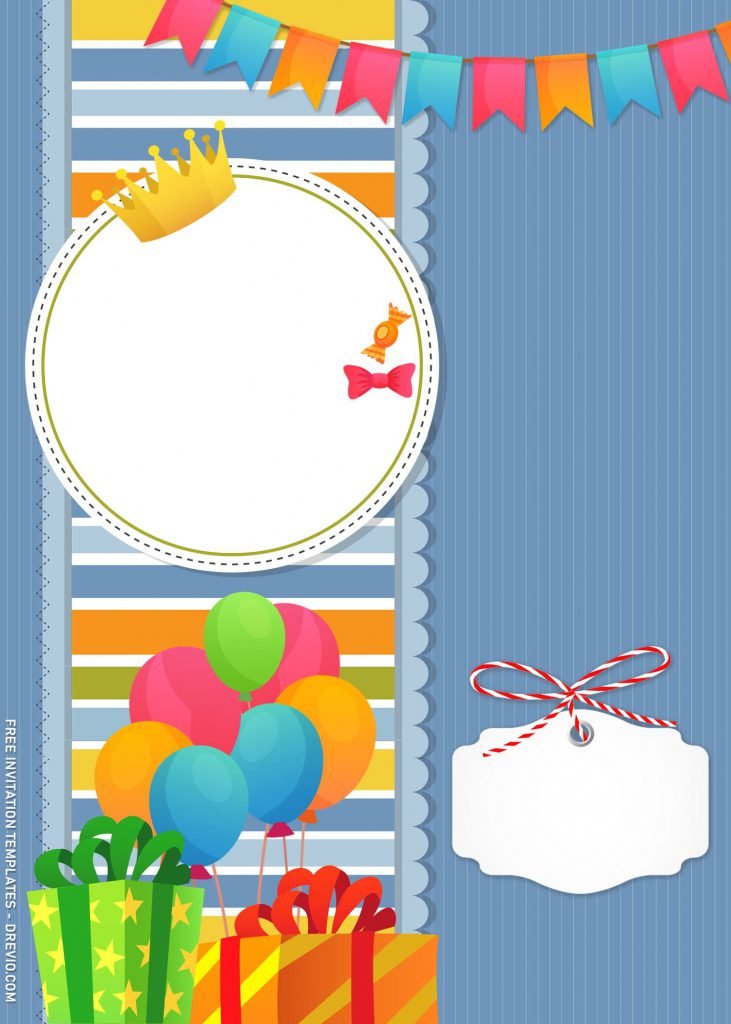 8+ Personalized Cute Birthday Invitation Templates For Boys and Girls with colorful balloons